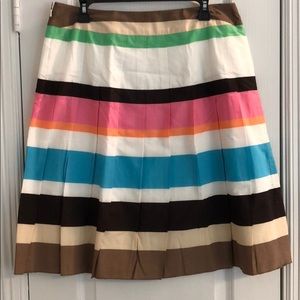 Talbots: Horizontal Wide-Stripe Pleated Skirt